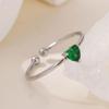 Fashion Zircon Heart Birthstone Rings For Women Stainless Steel  Color Birthstone Ring Aesthetic Wedding Jewelry Gift