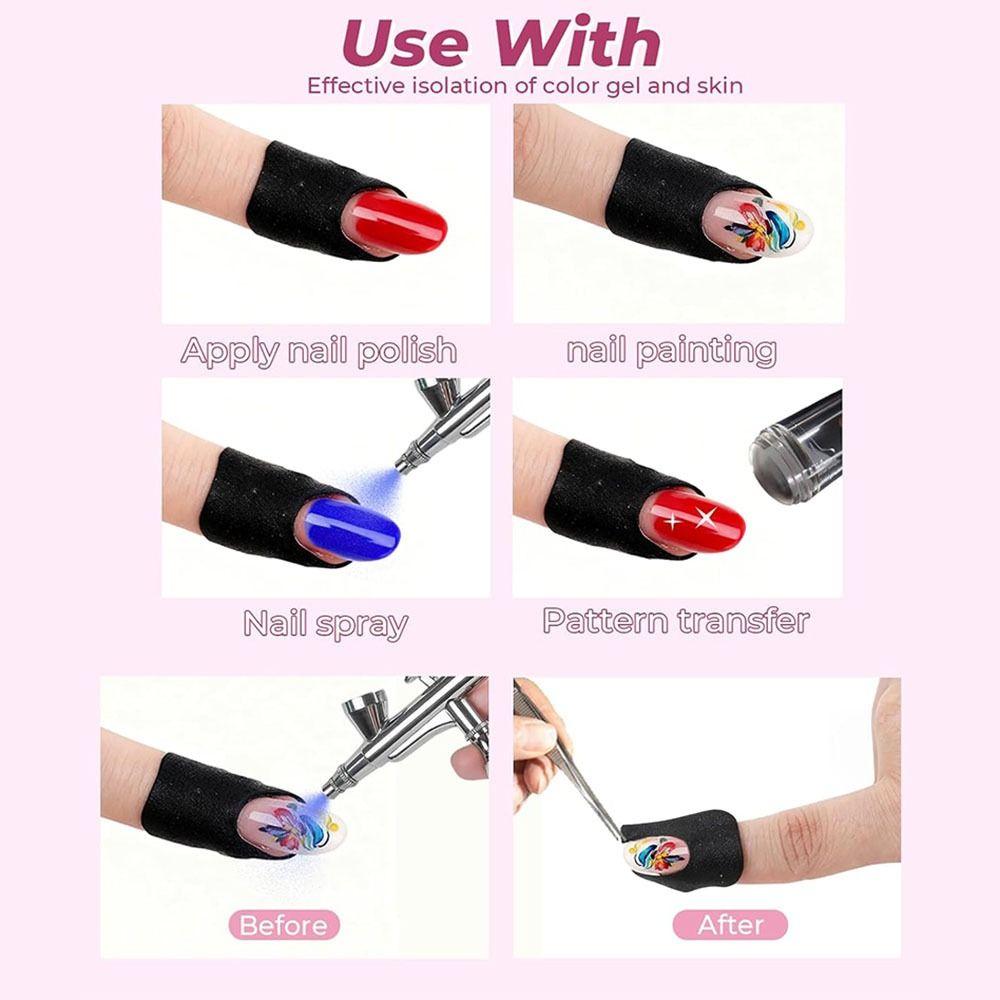 100Pcs U-Shape Nail Polish Stickers Reusable Anti-Overflow Tape Nail Art Tools