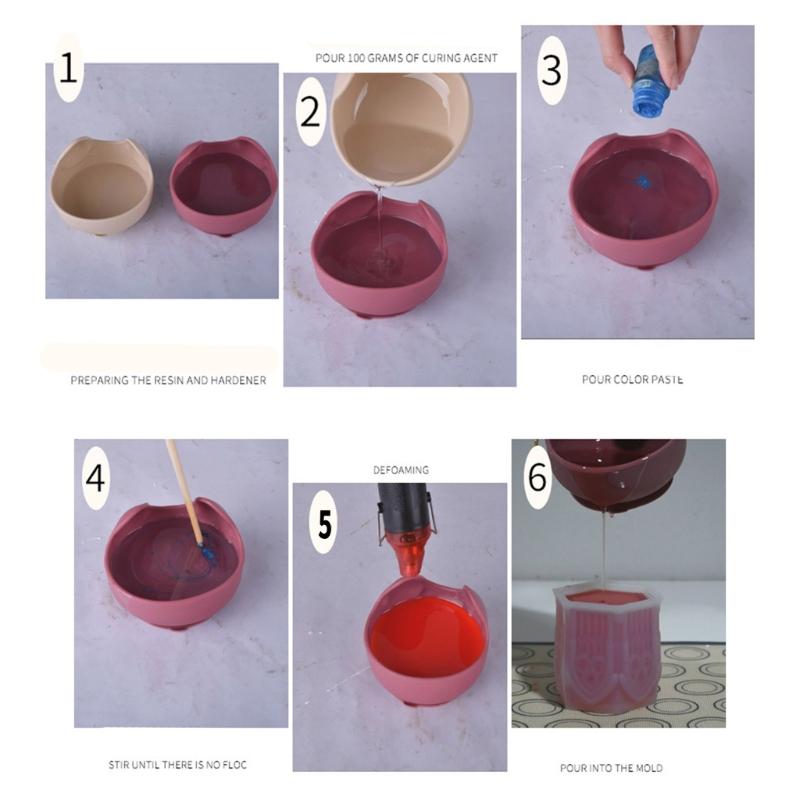 Decorative Silicone Candle Cup Mold For Handmade Resin Church Window Shape Planters Flower Pots Gift Giving