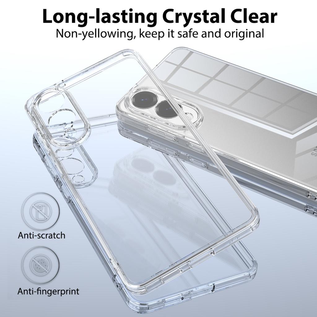 For Samsung Galaxy S25 Edge Clear Phone Case TPU+Acrylic Shockproof Phone Back Cover