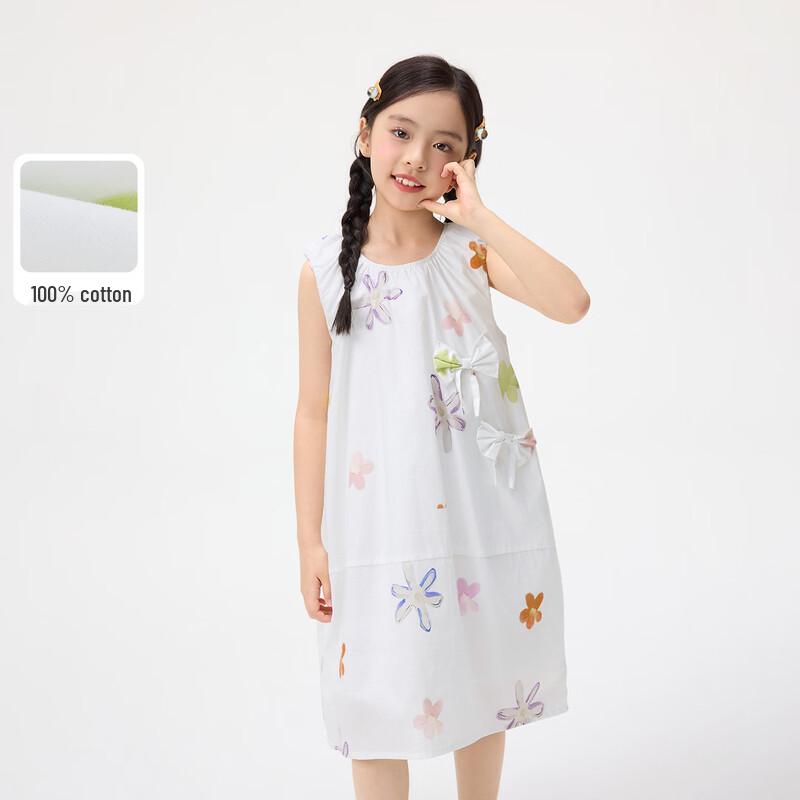 Girls Floral Print Pure Cotton Summer Dress 120