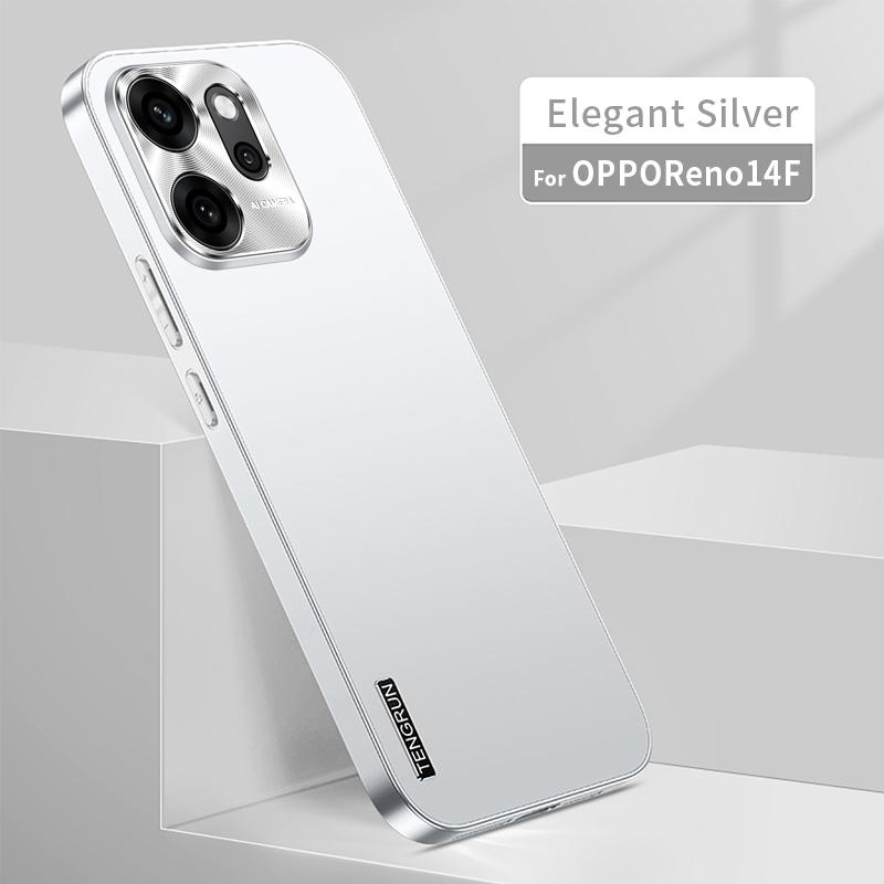For OPPO Reno 14F Matte Metallic Paint Shock Resistant Drop Resistant Anti Fingerprint Matte Feel Phone Case For Reno 14F Global белый