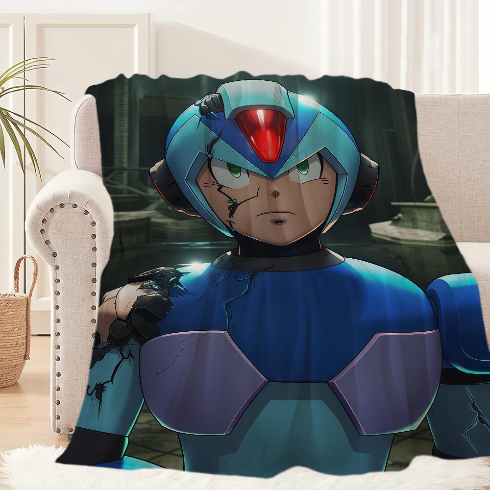 Cool Classic Game M-Mega Man Blanket Blanket for Couch Sofa Travel Home Picni Flannel Blanket Birthday Gift Warm Comfortable