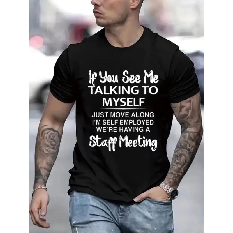 

Европейские размеры Мужская повседневная футболка с коротким рукавом 1 шт. 100% плотный хлопок - Удобный круглый вырез, Мягкие очаровательные футболки Топы S