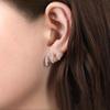 High-End Minimalist Triple Claw Zircon Stud Earrings - Curved Line Design for Women