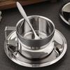 Edelstahl Kaffeetassen Set 180/200/280ml Thermobecher Tragbare Espresso Tasse Restaurant