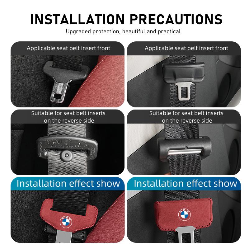 Suede Car Seat Belt Buckle Clip Protector Interior Accessories For BMW E87 E70 E91 E30 G20 E92 E93 E60 E46 E90 G30 E53 X1 FV9