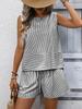 2026 Summer European & American Women's Sleeveless Round Neck Vest & Shorts Casual Fashion Two-Piece Set