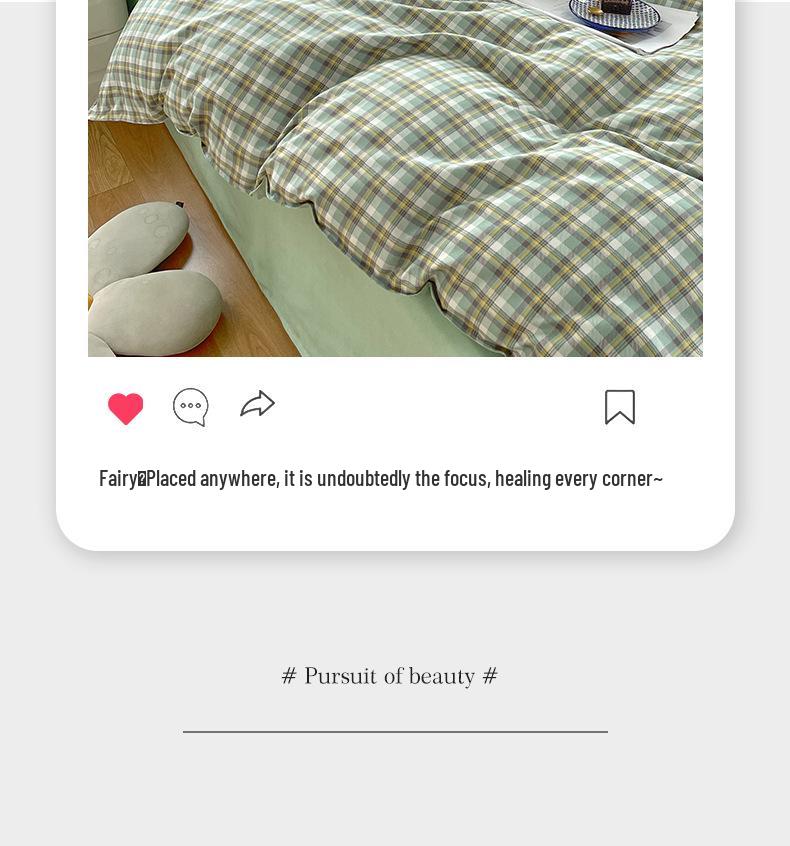 Brushed Cotton Plaid Bedding Set - Includes Duvet Cover, Bed Sheet, and Pillowcase