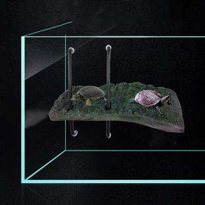 Aquarium Turtle Floating Platform Black Green Resin Reptile Sun Back Table Holder Fish Tank Decoration