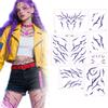 Girl Kpop Anime Cosplay Temporary Tattoo Stickers Set with Waterproof Design for Music Festival Role Play