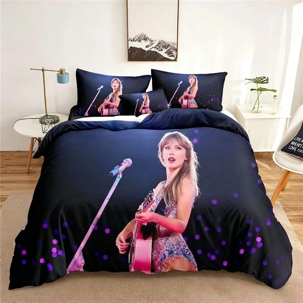 US Female Singer Bedding Set T-Taylor S-Swift Duvet Cover Set for Teens Adults Microfiber Single Double Quilt Cover