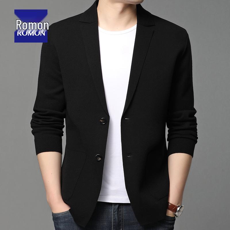 Men's Romon Knit Cardigan Coat, Trendy Spring & Autumn 2025 Outerwear Sweater Suit