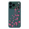 For iPhone 17 Pro Max Case Red Leaves Pattern Printing Straight Edge TPU Phone Back Cover