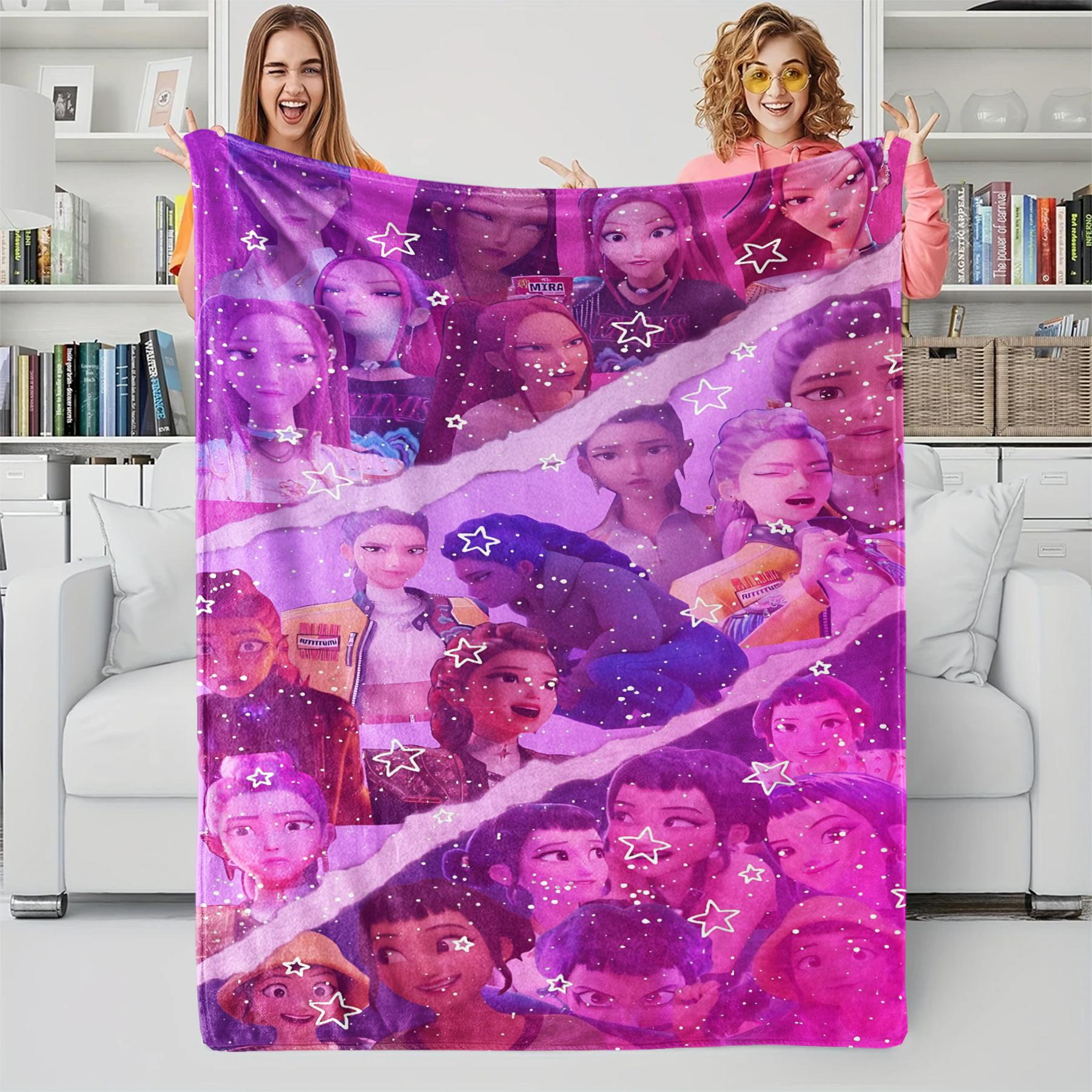 

K-Pop Demon Hunter Theme Blanket, Soft Cozy Flannel Throw Blanket, Fan Gift Blanket, Multi-Purpose Blanket for Home and Leisure 75cmx90cm