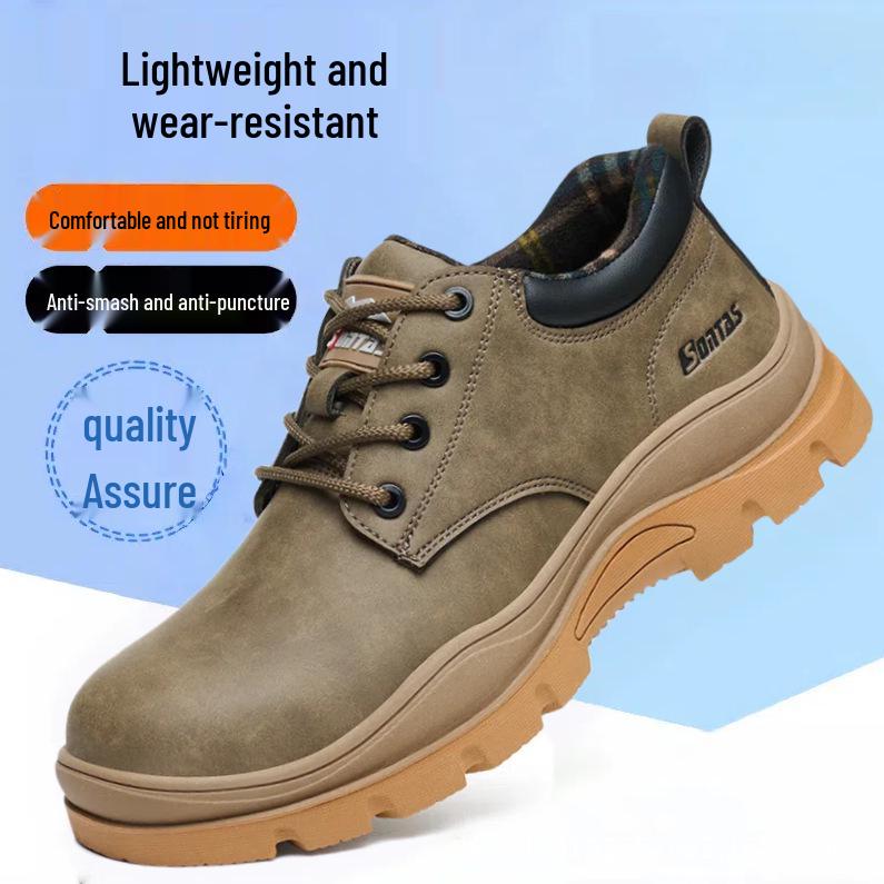 Men’s Summer Breathable Steel Toe Work Safety Shoes – Anti-smash, Anti-puncture, Insulated for Construction Workers