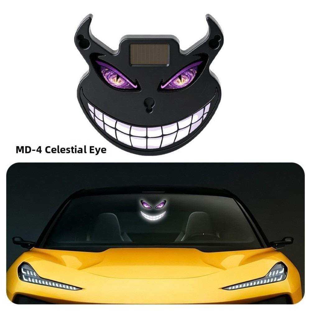 Solar LED Warning Light DIY Car Decoration Lights Gifts Car Devil Eye Decorative Light 4