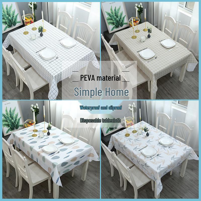 Nordic Style Waterproof & Oilproof Washable Tablecloth for Home & Hotel Dining Tables