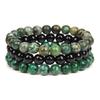 Geometric Agate Beaded Bracelet Set With Turquoise And Amethyst For Men And Women