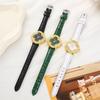 Quartz watch with four-leaf clover diamond dial shell strap luxury for students in summer graduation season.