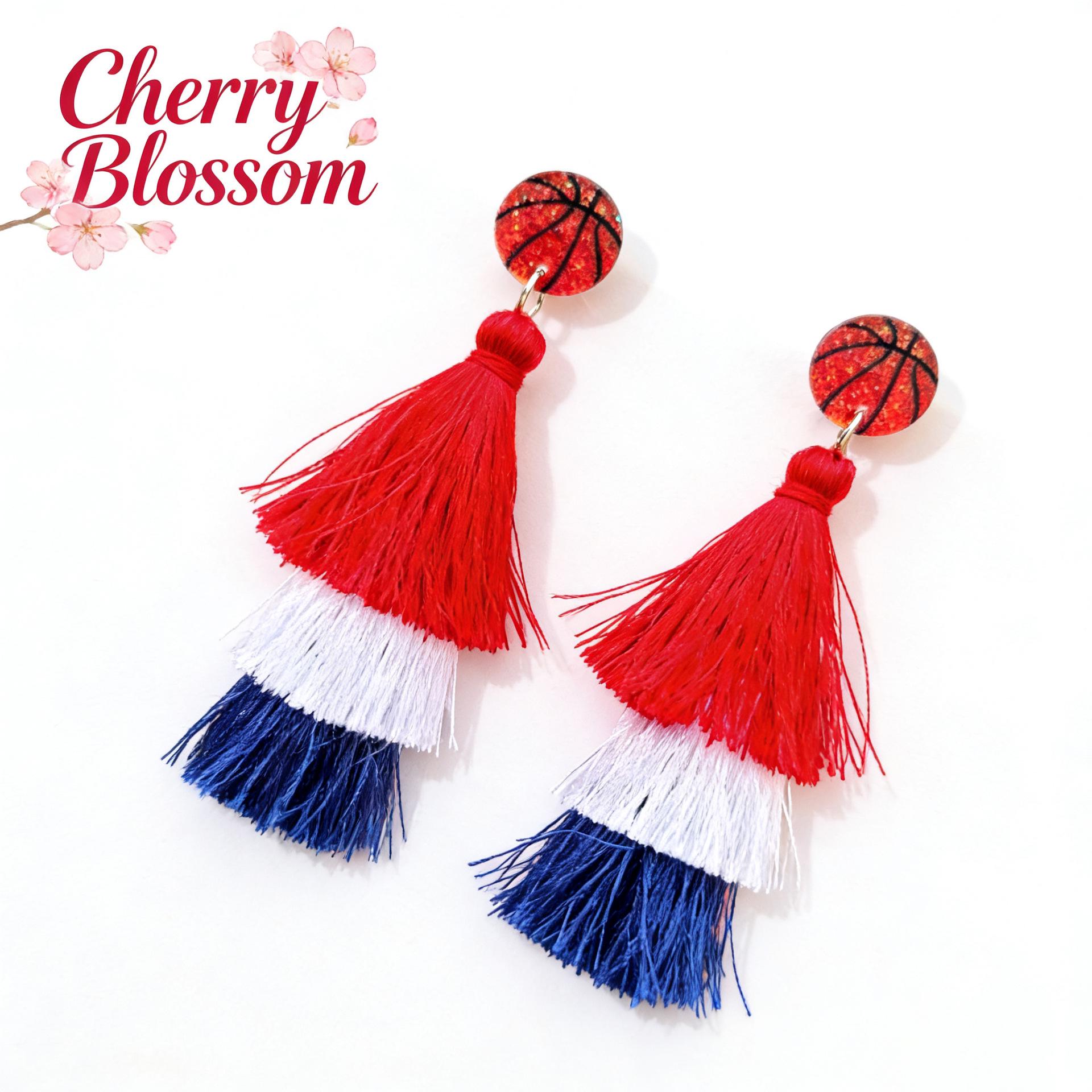 2026 World Cup USA Independence Day Women s Bohemian Tassel Sports Earrings