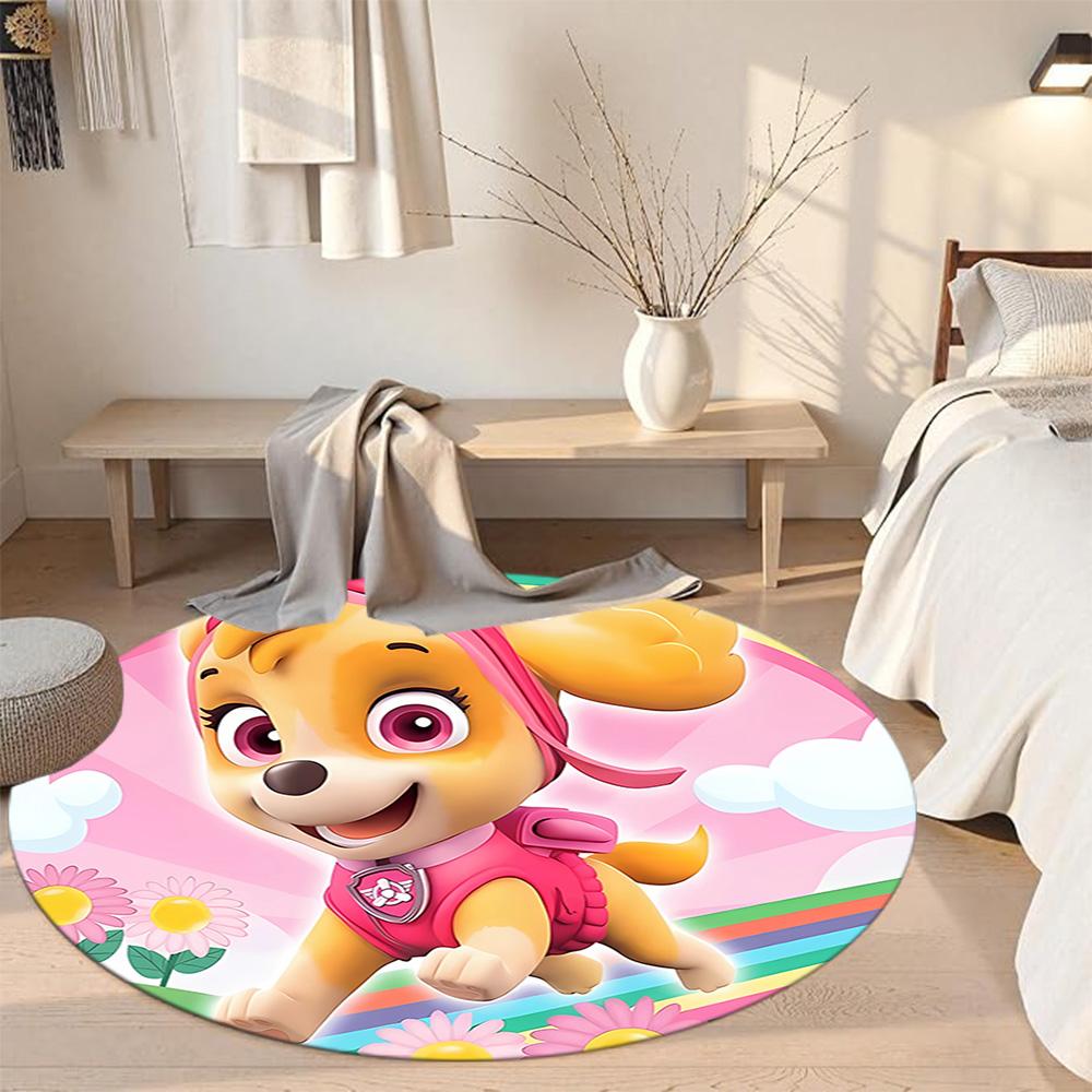 Paw Patrol Round Floor Mat Suitable for Living Rooms Game Room Study Room Bedrooms Antislip Round Carpet Decorate Offices Spiritual Gift