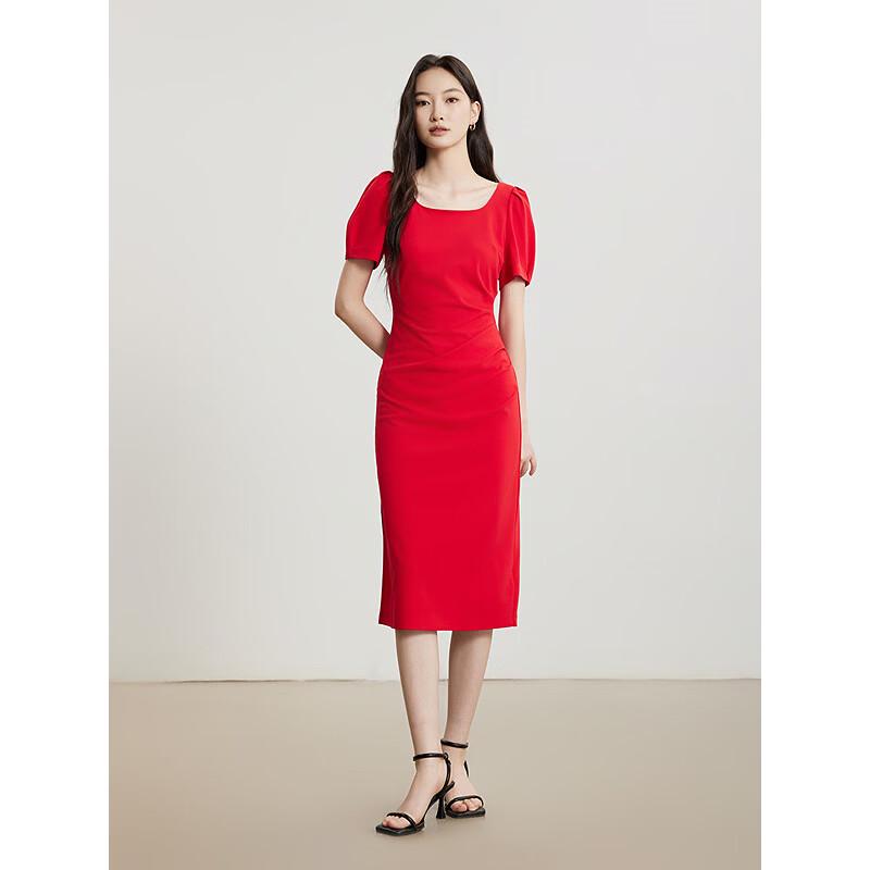 Women s Summer Elegant Short-Sleeved A-Line Mid-Length Dress M