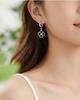 S925 Sterling Silver Four-Leaf Clover Hollow Heart Earrings for Women - Fashionable Lucky Jewelry for Valentine's Day