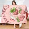 Cute Pink Strawberry Bath Towel 75 X 160cm Cotton Large Towel Soft Water Absorption Bath Towel,1pc
