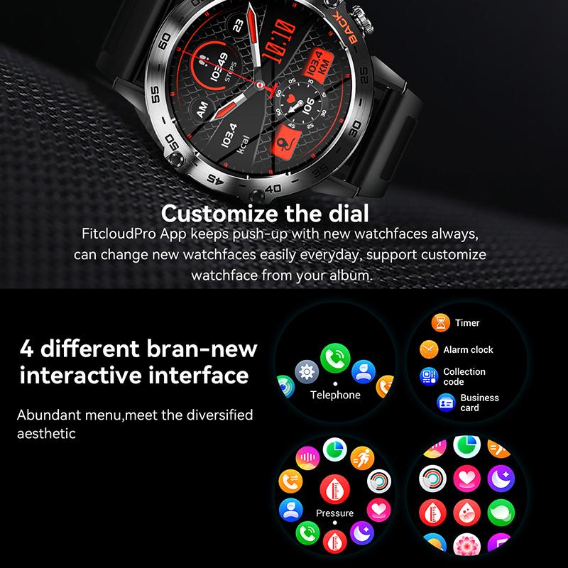 K52 1.39 inch IPS Display Smart Watch Heart Rate Monitor Bluetooth-Compatible Talk Long Standby Sports Bracelet