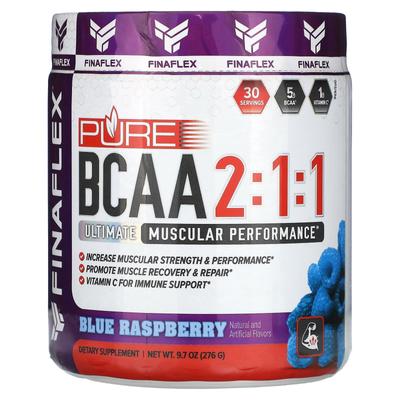 Pure BCAA 2:1:1, Blue Raspberry, 9.7 Oz (276 G)