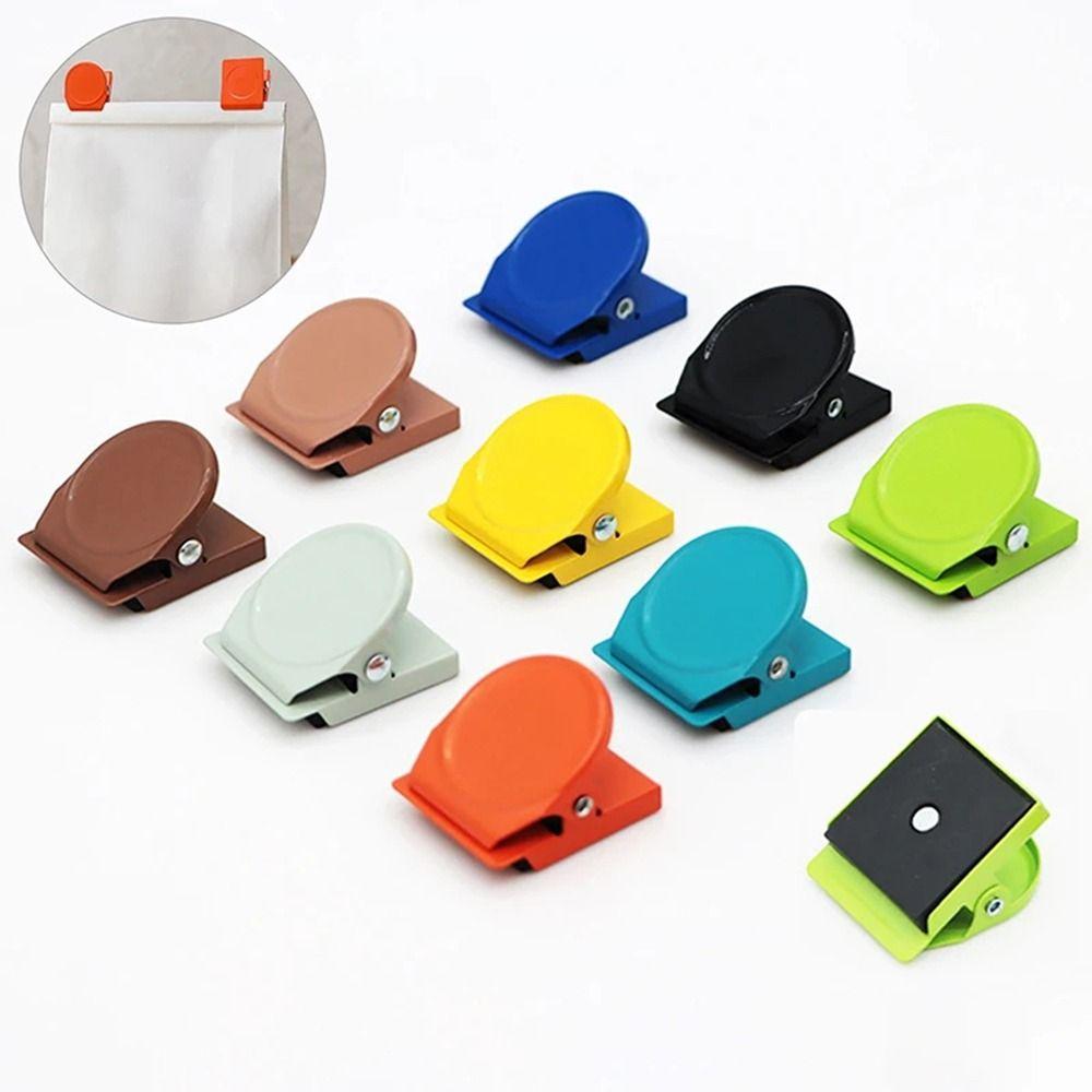 10PCS Colorful Mini Magnet Clamp Metal Memo Clips Multi-functional File Organizers  Office