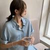 Tencel Denim Two-Piece Set: Women's Short-Sleeve Shirt & Shorts, Summer 2025 Style