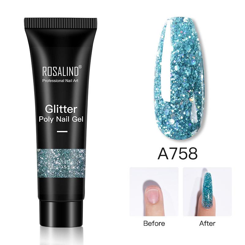 ROSALIND 15ml Γυαλιστερό Poly Nail Gel 6 χρωμάτων Quick Builder Extension UV λάμπα