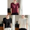 Silk Short Sleeve T Shirt With Jacquard Weaving For Casual Wear