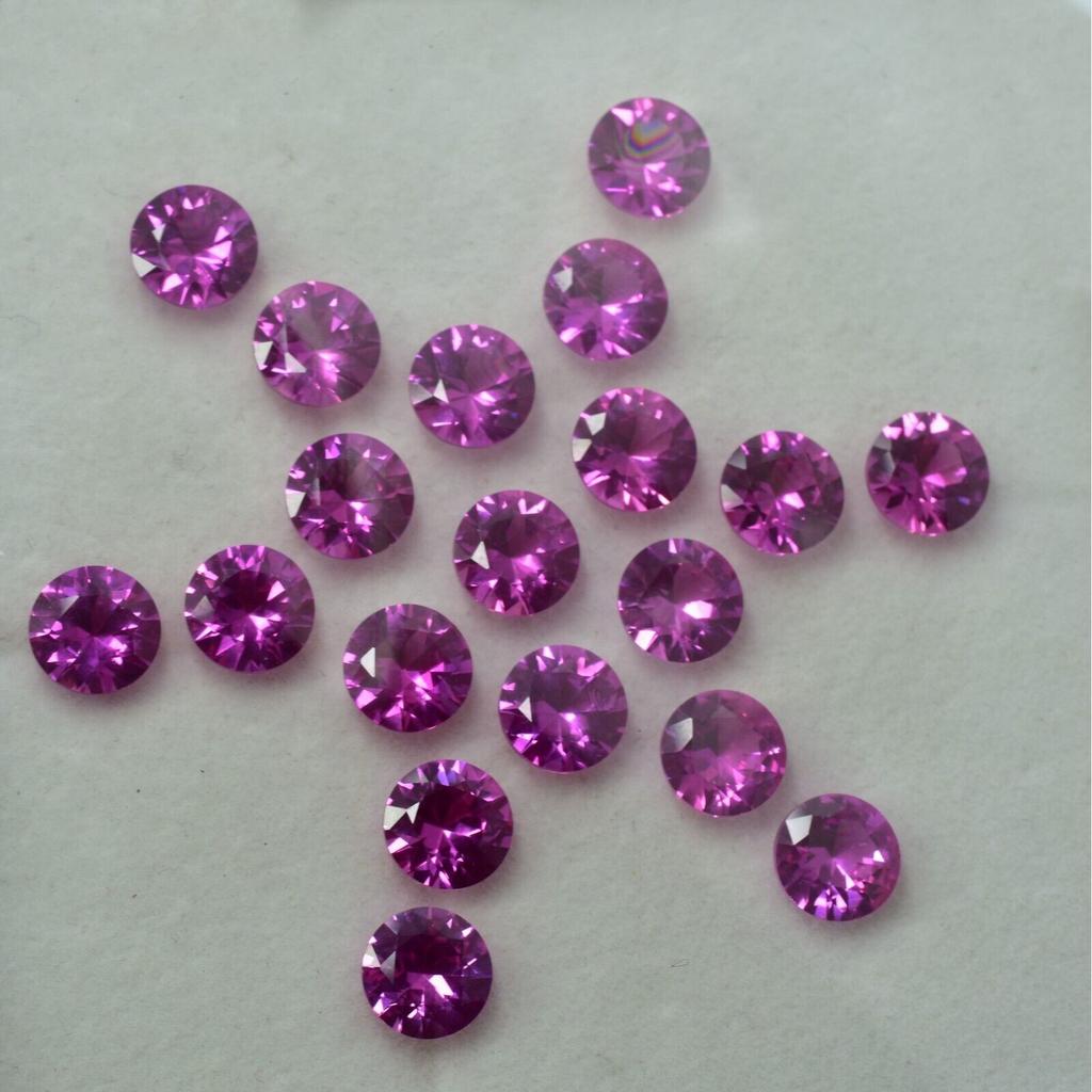 21 Pcs Natural Ruby Excellent Round Cut 0.65 Carat CERTIFIED Pink Loose Gemstone H-42-h