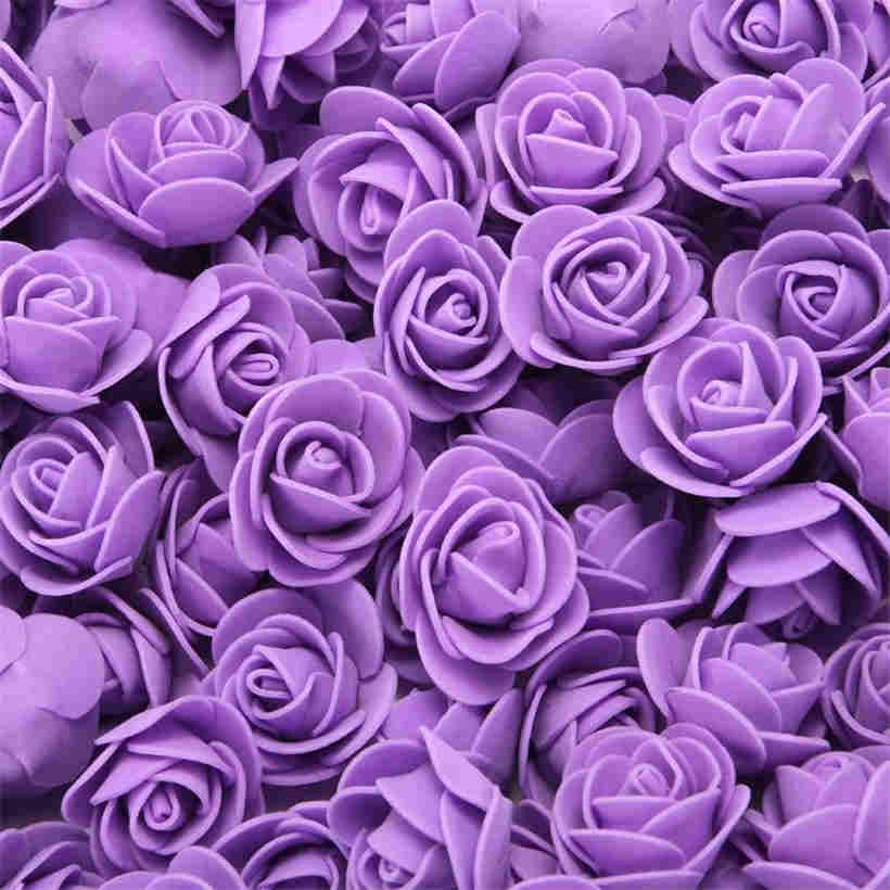 50 Pcs/bag Foam Simulation Rose Wedding Candy Gift Box Garland Hug Bear Rose Decoration