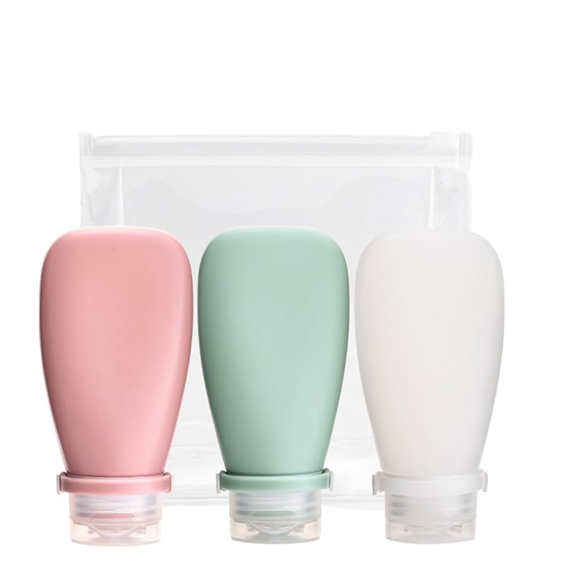 

foraweek [2025 latest model] Travel bottle Shampoo bottle [safe silicone band type] refill bottle for travel travel goods With clear pouch public bath