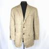 USED//100% Linen Tailored Jacket/Men’s L/R50-46/Beige/Single/2-Button/Half Lined/Made In Japan