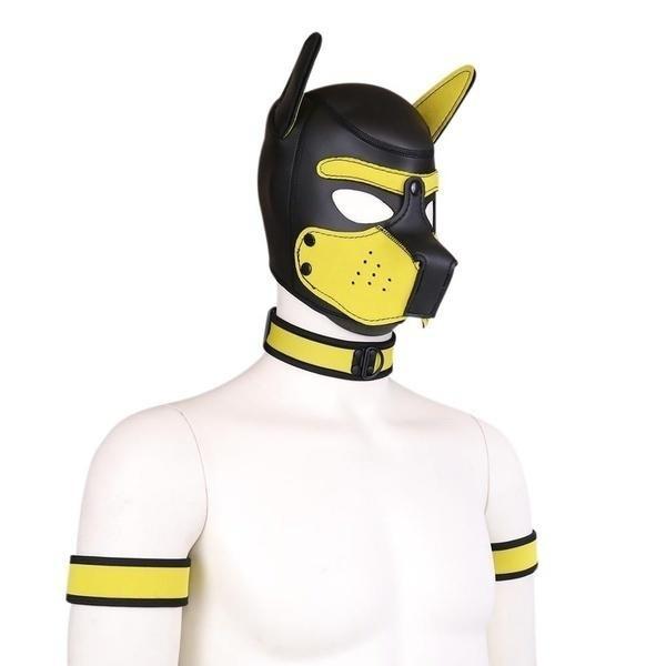 New Dog Rubber Mask Set Club Wear Cosplay Hood 4Pcs/set
