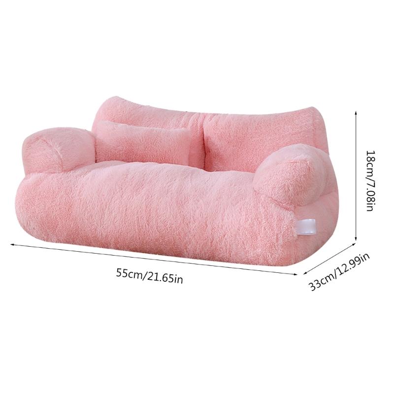 Dog Sofa with Detachable Cover Elegant Rectangular Bed for Pet Indoor Bed X3UC