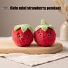 Plush Strawberry Decor Cartoon Keychain, Stuffed Bag Charm, Furry Decorative Pendant Fruit Keyring for Backpacks Handbags Keys Fluffy Keychain