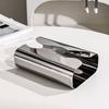 Stainless Steel Tissue Box, Artistic Pull-Paper Dispenser with Irregular Design - Desktop/Living Room Napkin Holder & Tissue Distributor