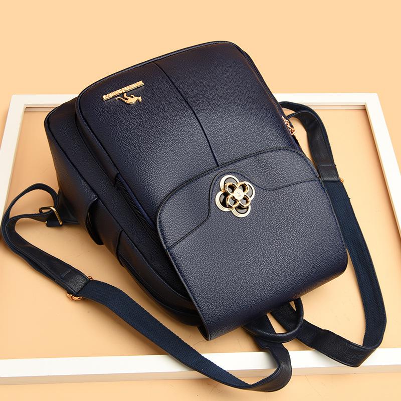 Backpack New Fashion Large Capacity Women's Soft Leather Versatile Backpack Travel Backpack