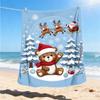 1pc Christmas teddy bear Outdoor Flannel Blanket , Machine Washable Perfect Gift for Birthday , Holiday Travel Accessory , Durable Material