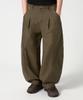 TRILLION Adjust Pigment Curved Cotton Pants_Khaki Brown