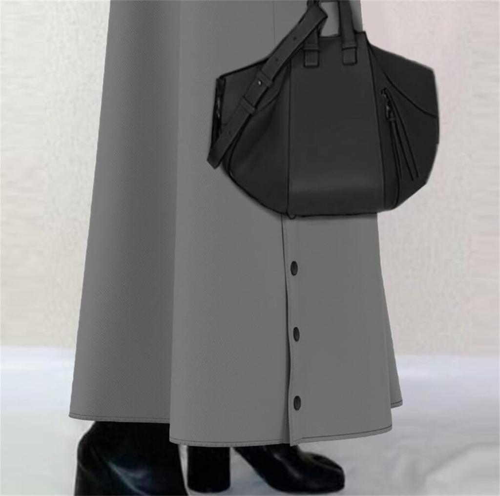 YUANYUAN Docking Long Puff Contrast Back Side Loose Winter Size Women's Dress, Dress, Sleeves, V-Neck, Color-Matching, Stitching, Ribbon, Buttons,