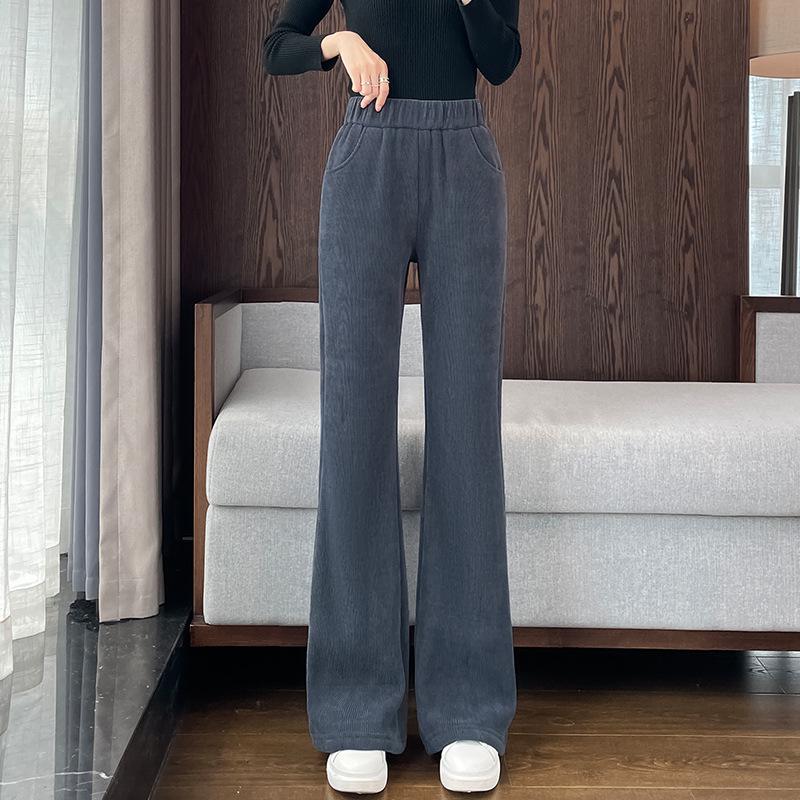 Women s Extra Thick Lambswool Corduroy Flare Pants - Autumn/Winter 2025 Collection Large