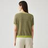 Women's Mulberry Silk Blend Striped Short Sleeve T-Shirt