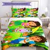Dora Explorer Bedding Set Breathable Duvet Cover with Pillowcases Decorative Bed Linen for Bedroom Home Decoration Birthday Gift